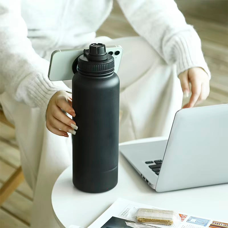Botella de Agua Deportiva de 32oz con Anillo Magnético,
