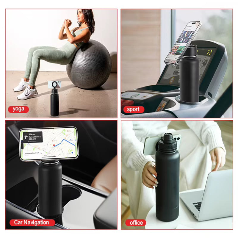 Botella de Agua Deportiva de 32oz con Anillo Magnético,