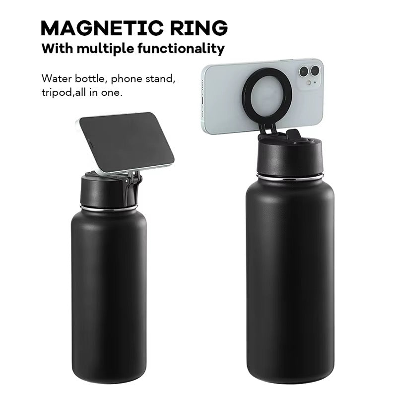 Botella de Agua Deportiva de 32oz con Anillo Magnético,